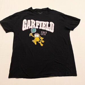 Garfield Cat Comic Shirt Tennis Player Tshirt Mens Large